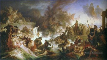 Kaulbach Wilhelm von Die Seeschlacht bei Salamis 1868 Batailles navale Peinture à l'huile